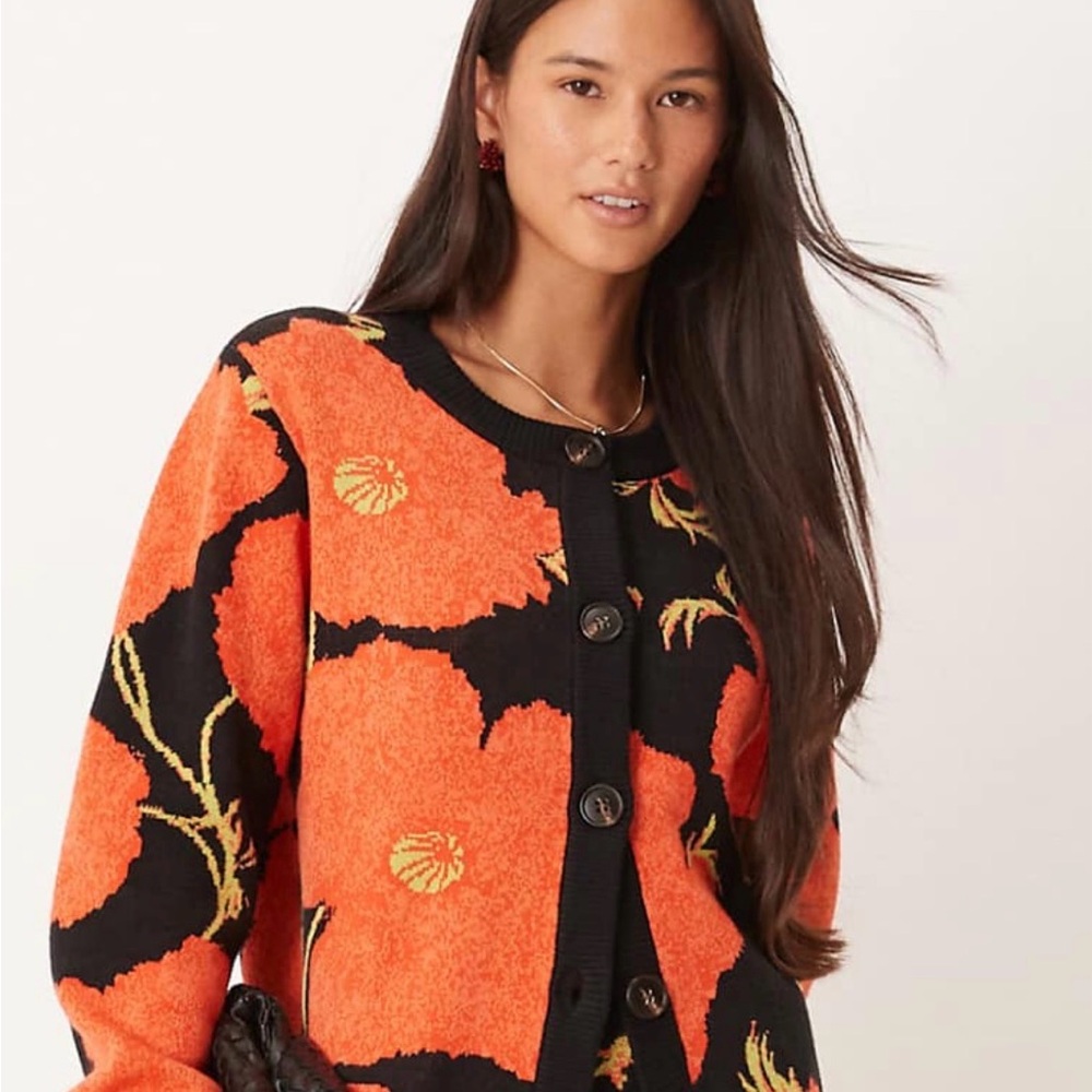 Never Fully Dressed Poppy Floral Knit Cardigan NWT Sweater